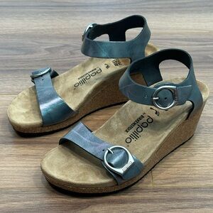 Birkenstock Papillio Soley Ring-Buckle in Metallic Black Size 7